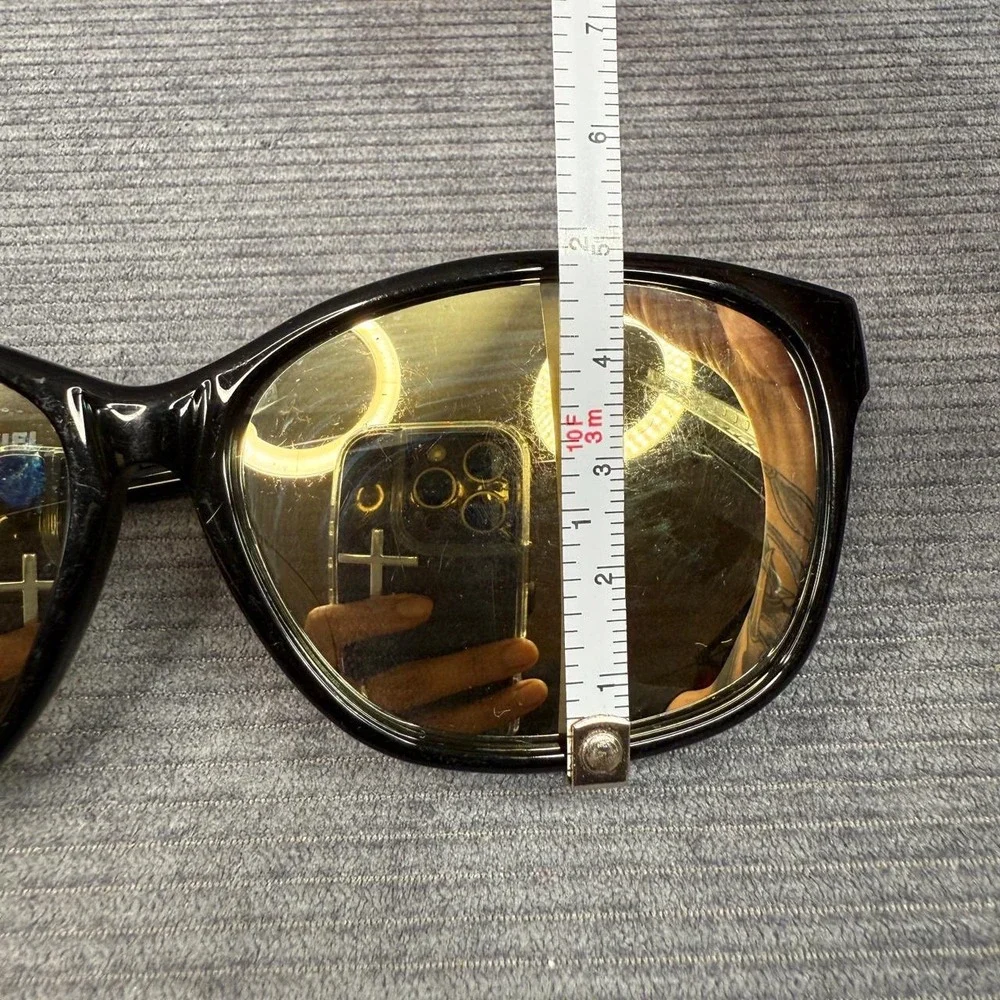 Sonia Rykiel Vintage Black Square Y2k Sunglasses 66-9501 Gold‎ Hardware